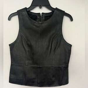 Wilson Black 100% Leather Tank Top | Size Small